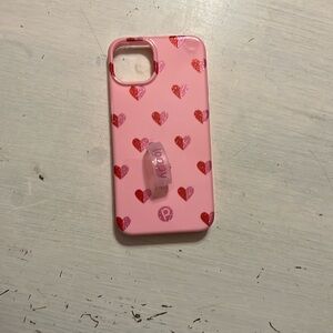 Super cute pink and heart loopy case for iPhone 14 Plus